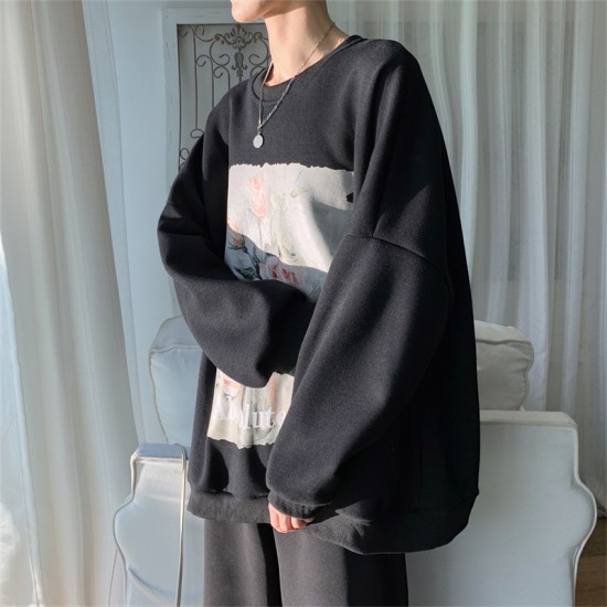 Long Sleeve Sweatshirt For Men With White Black