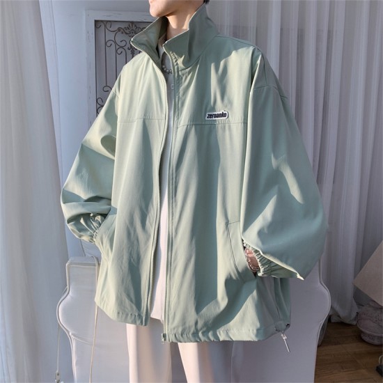 Stand Collar Jacket For Men With Long Sleeves