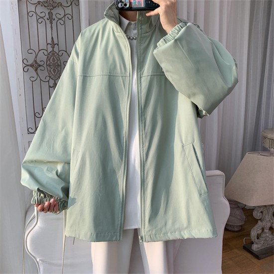 Stand Collar Jacket For Men With Long Sleeves